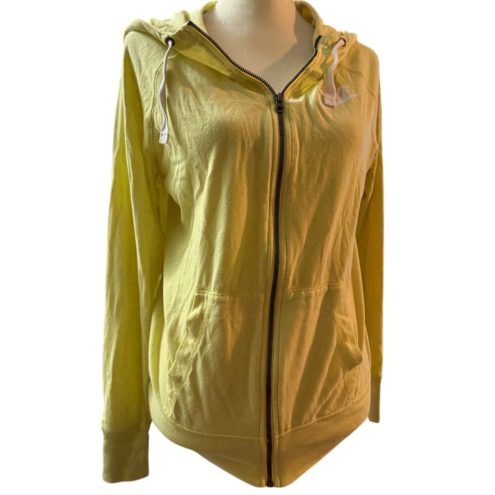 Nike Sportswear Gym Vintage Lightweight Full Zip Hoodie, Yellow, Women's Large